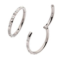 Invictus Titanium with Alternating CZ & Pyramid Stud Side Facing Hinged Segment Clicker