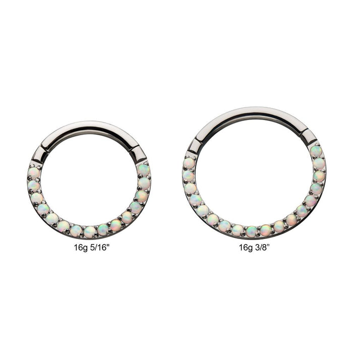 Invictus Titanium with Front Full Clear Eternity Gem Hinged Segment Clicker