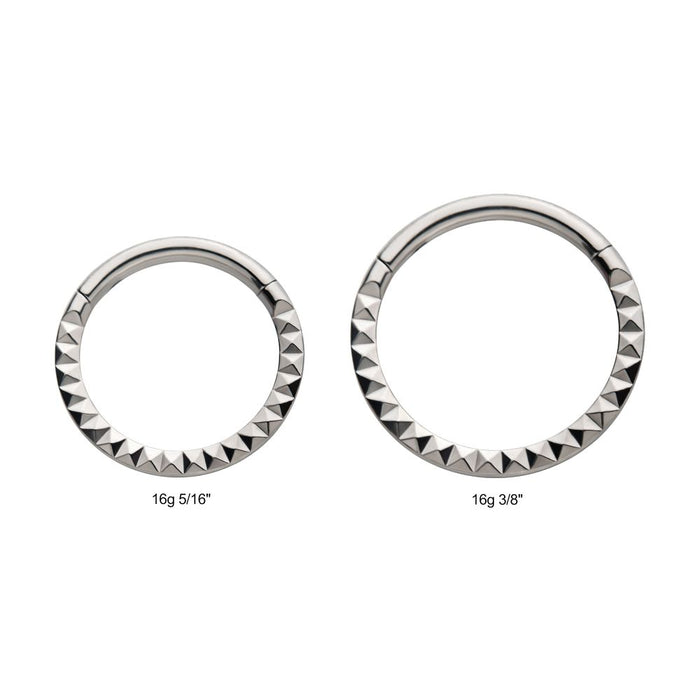 Invictus Titanium with Pyramid Design Front Facing Hinged Segment Clicker