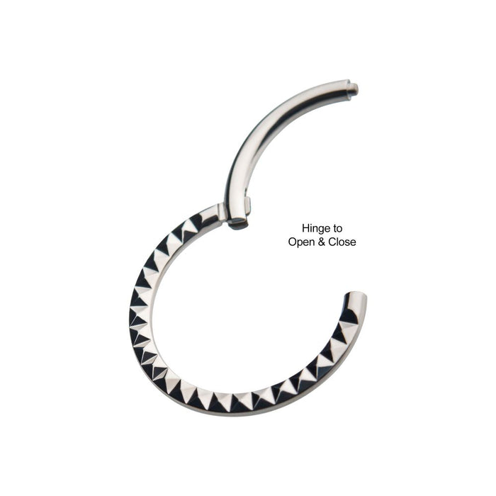 Invictus Titanium with Pyramid Design Front Facing Hinged Segment Clicker