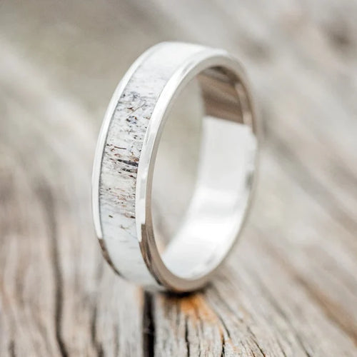 "Rainier" - Antler Wedding Band - Titanium (6mm) - Size 8 1/2-Staghead Designs