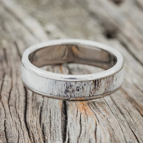 "Rainier" - Antler Wedding Band - Titanium (6mm) - Size 8 1/2-Staghead Designs