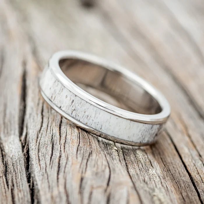 "Rainier" - Antler Wedding Band - Titanium (6mm) - Size 8 1/2-Staghead Designs