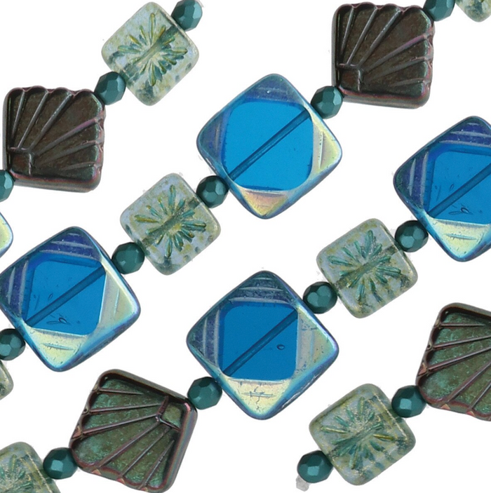 Table Cut Mix- Teal Squares