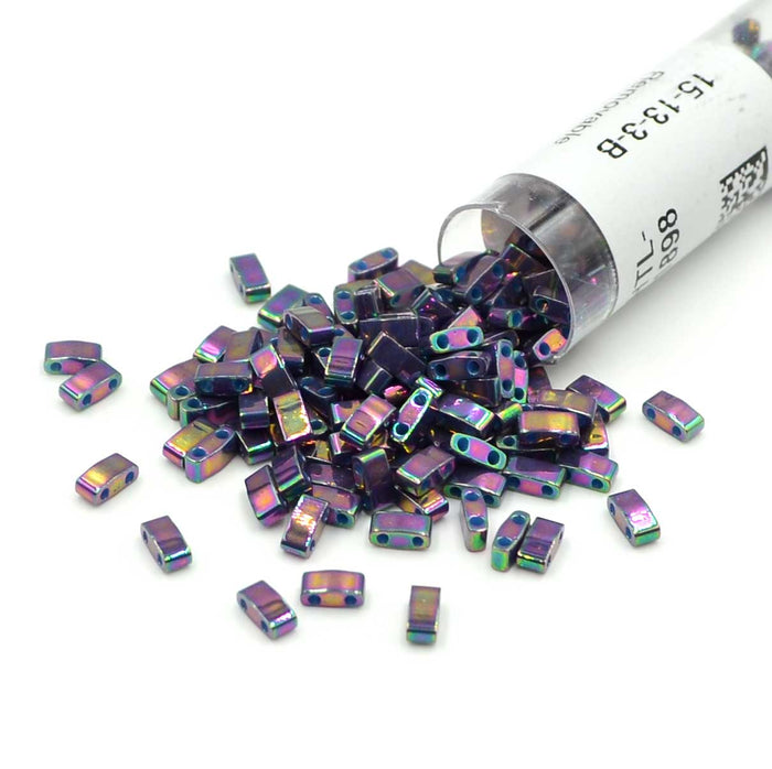 TLH1898 Opaque Purple Grey Rainbow Luster