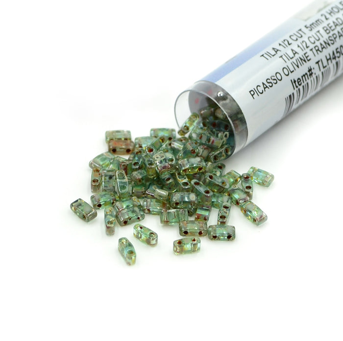 TLH4506 Picasso Olivine Transparent